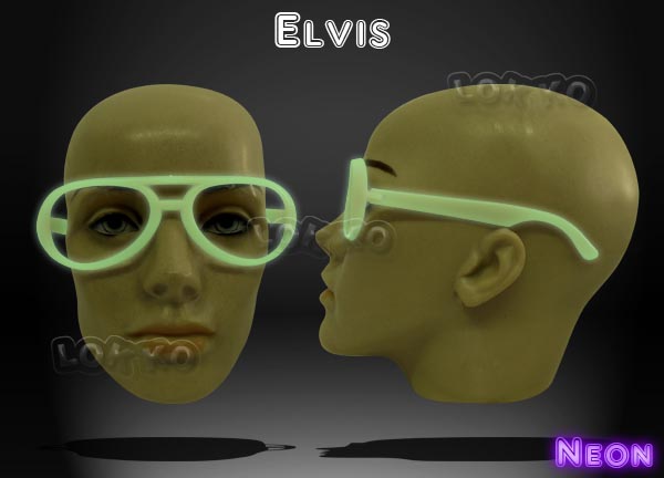 Óculos de festa elvis neon